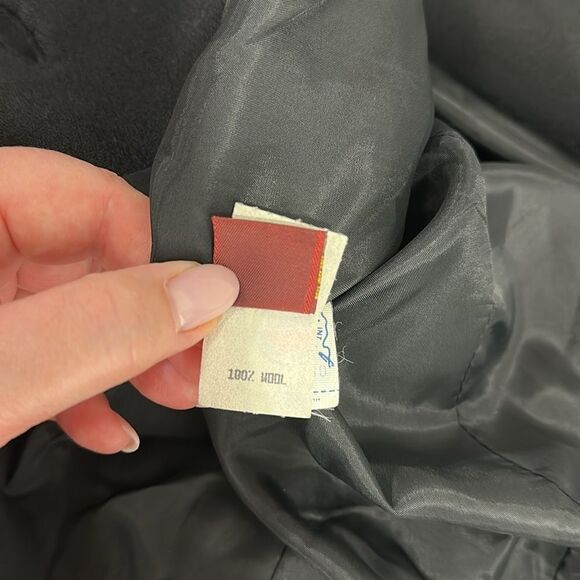 Vintage Wool Classic Black Women's Blazer With Pockets Size 10 - Picture 7 of 11